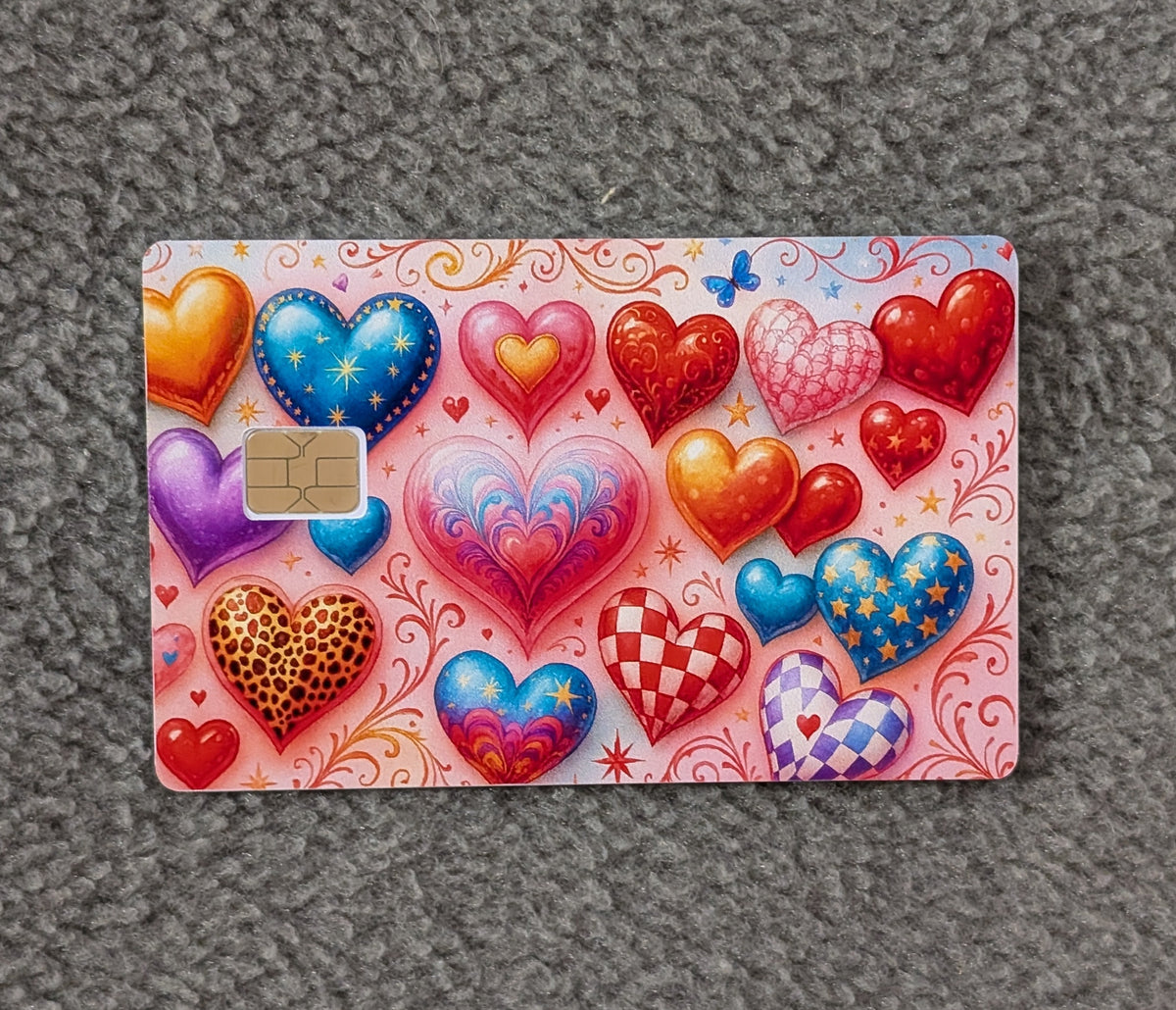 Heart Flutters Card Protector Sticker, Overlay, Decorative Only