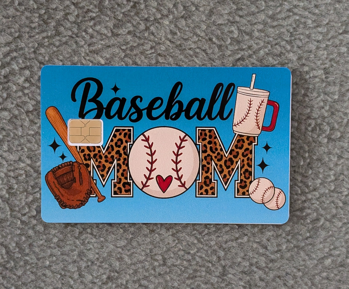 Baseball Mom Card Protector Sticker, Overlay, Decorative Only