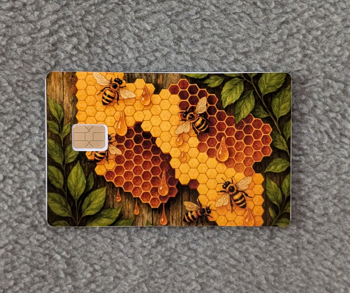 Honeybee Card Protector Sticker, Overlay, Decorative Only