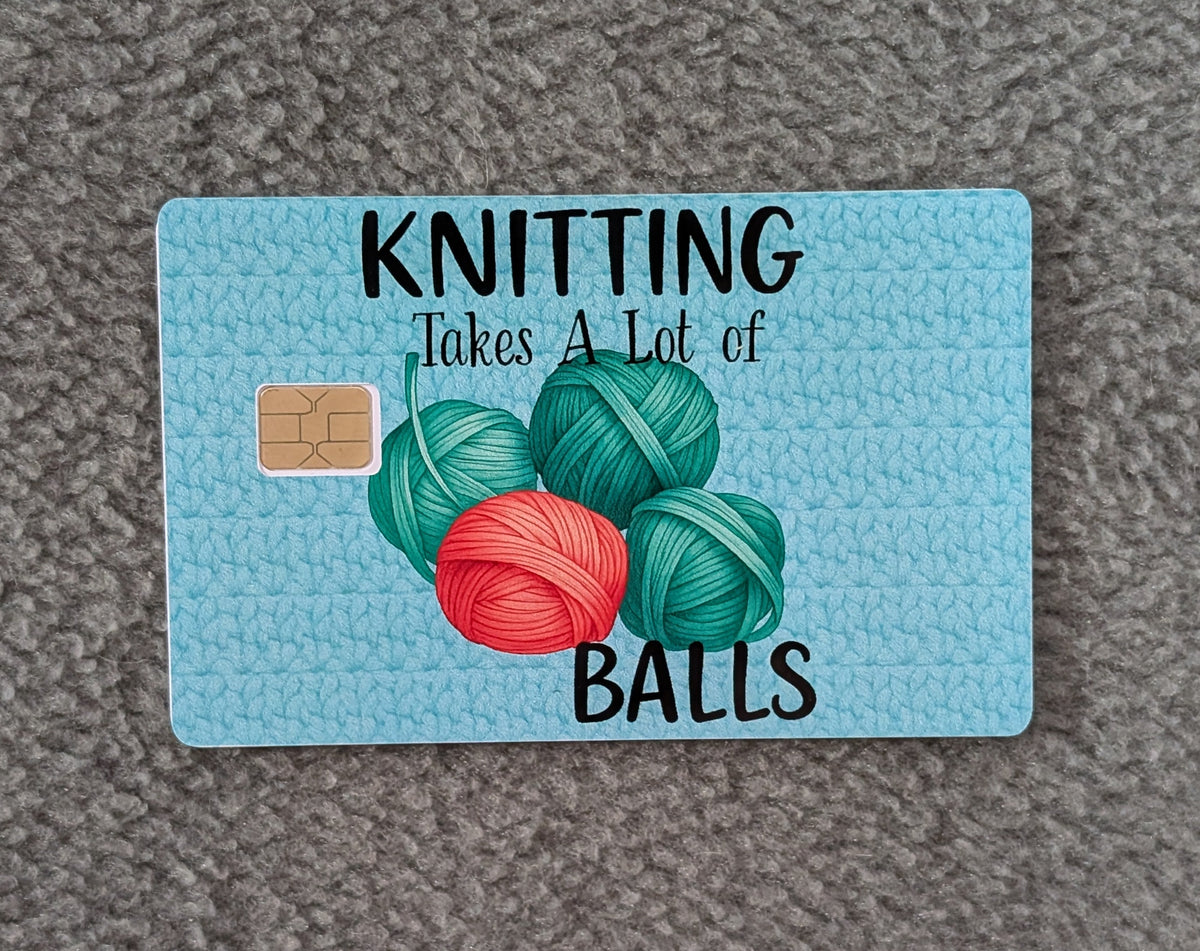 Knitting takes Balls Card Protector Sticker, Overlay, Decorative Only