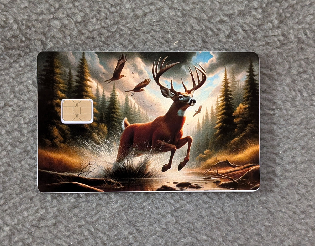Run Deer Run Card Protector Sticker, Overlay, Decorative Only
