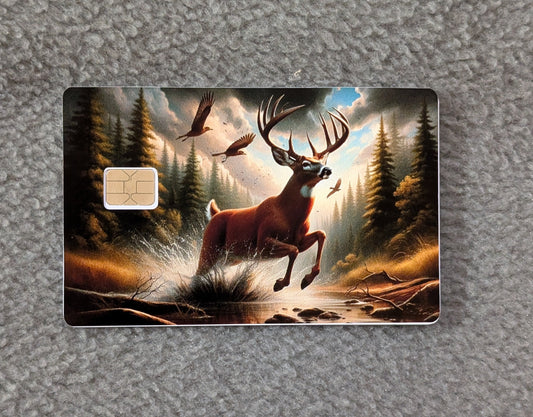 Run Deer Run Card Protector Sticker, Overlay, Decorative Only