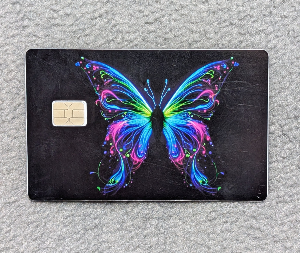 Neon Butterfly Card Protector Sticker, Overlay, Decorative Only