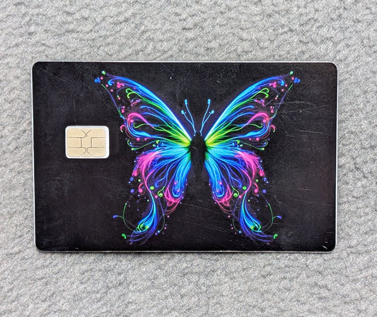 Neon Butterfly Card Protector Sticker, Overlay, Decorative Only