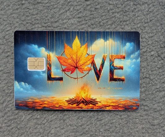 Autumn Love Card Protector Sticker, Overlay, Decorative Only