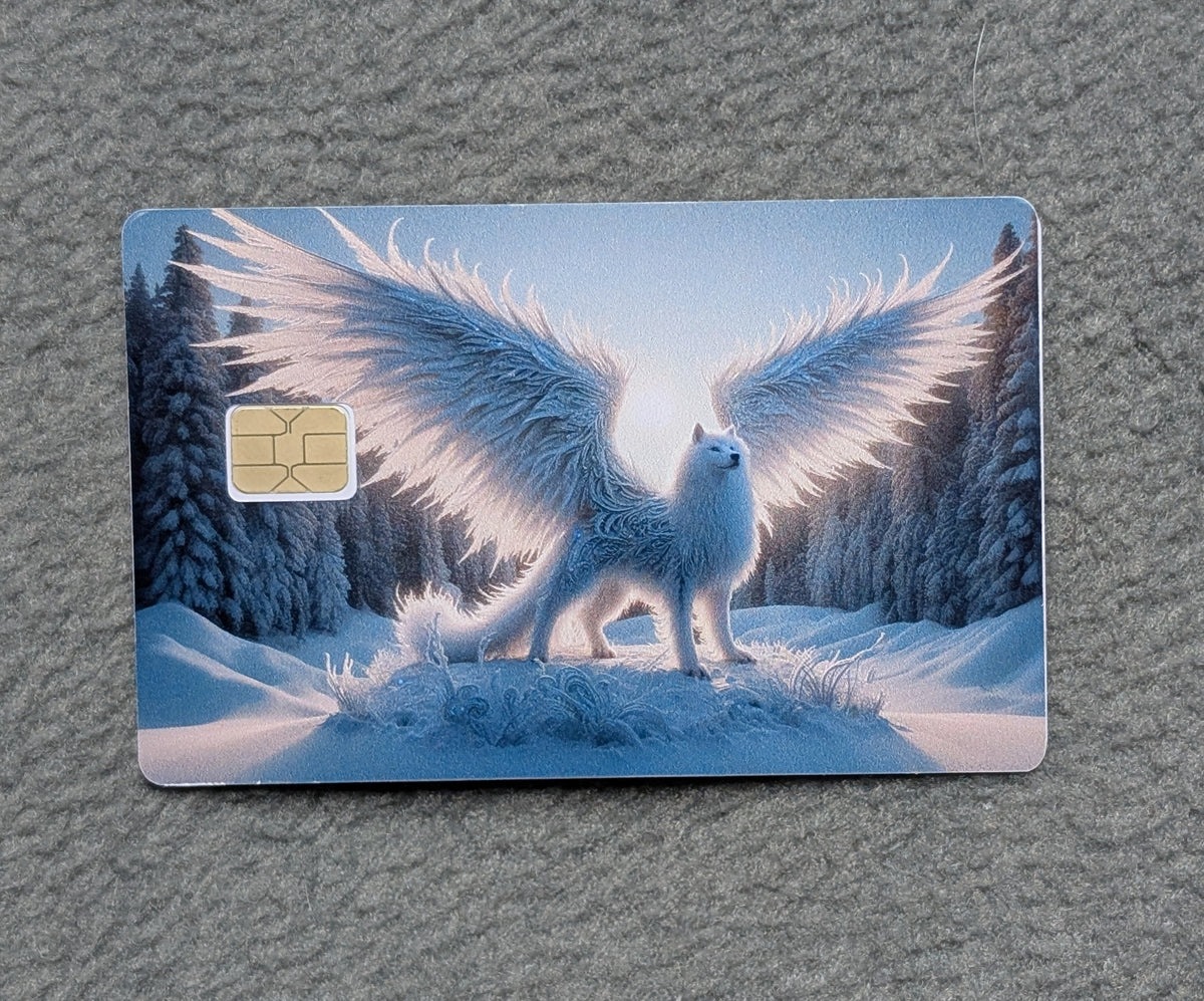 Mystical Wolf Card Protector Sticker, Overlay, Decorative Only