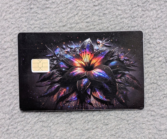 Dark Flower Card Protector Sticker, Overlay, Decorative Only