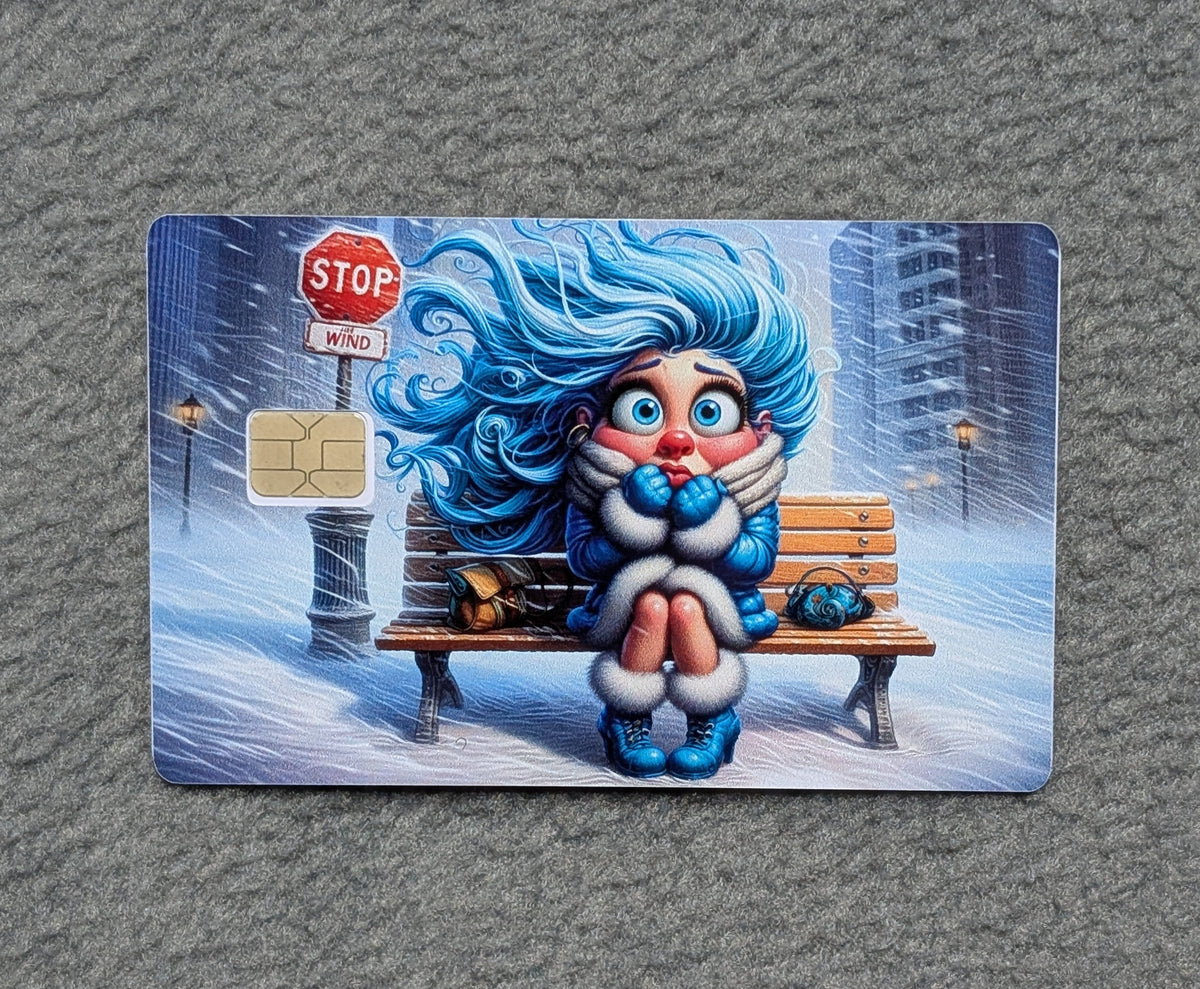 Brr Winter Wind Card Protector Sticker, Overlay, Decorative Only