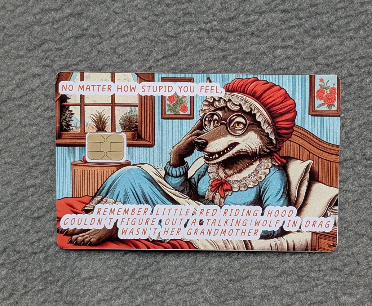 Wolf in Disguise Card Protector Sticker, Overlay, Decorative Only