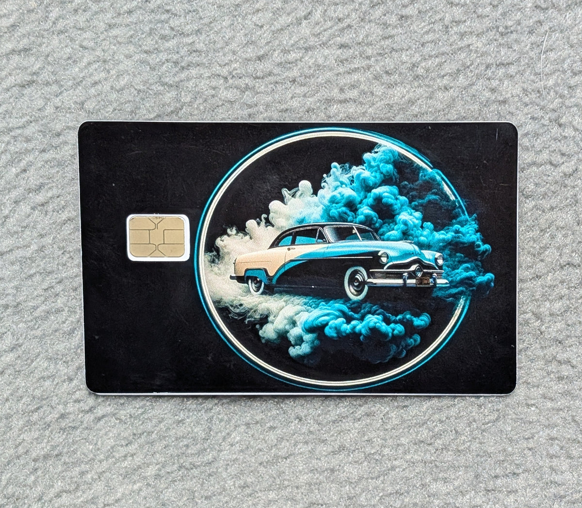 Smoke and Wheels  Card Protector Sticker, Overlay, Decorative Only