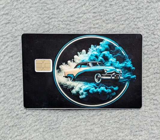 Smoke and Wheels  Card Protector Sticker, Overlay, Decorative Only