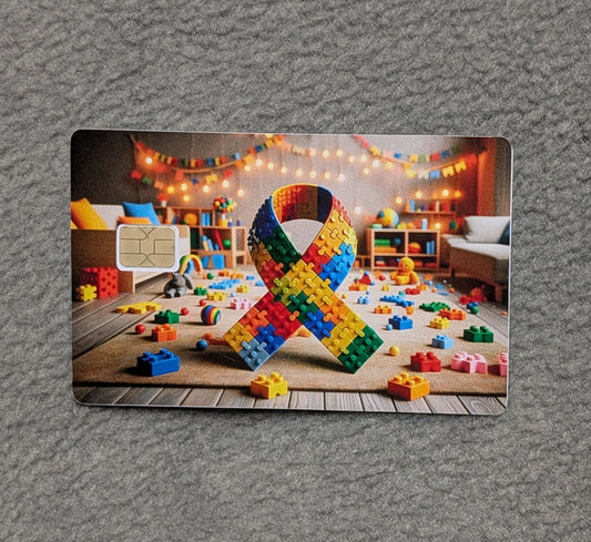 Autism Awareness Card Protector Sticker, Overlay, Decorative Only