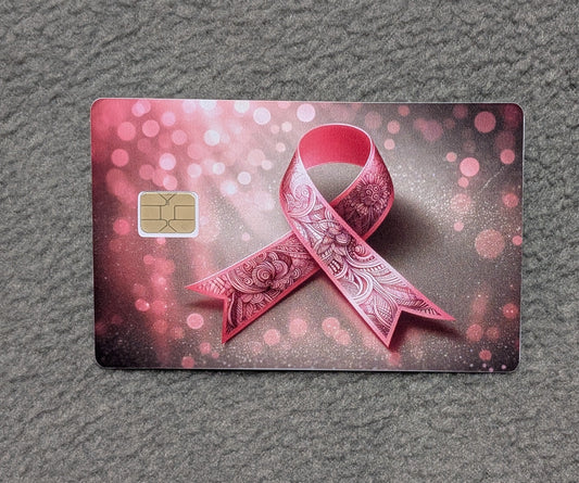 Breast Cancer Awareness Card Protector Sticker, Overlay, Decorative Only