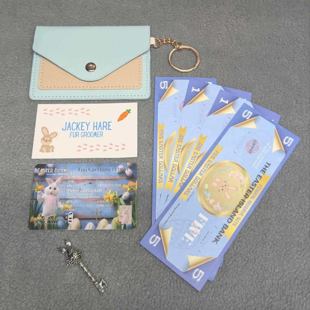 Easter Bunny Wallet & Key Gifts, Easter Basket