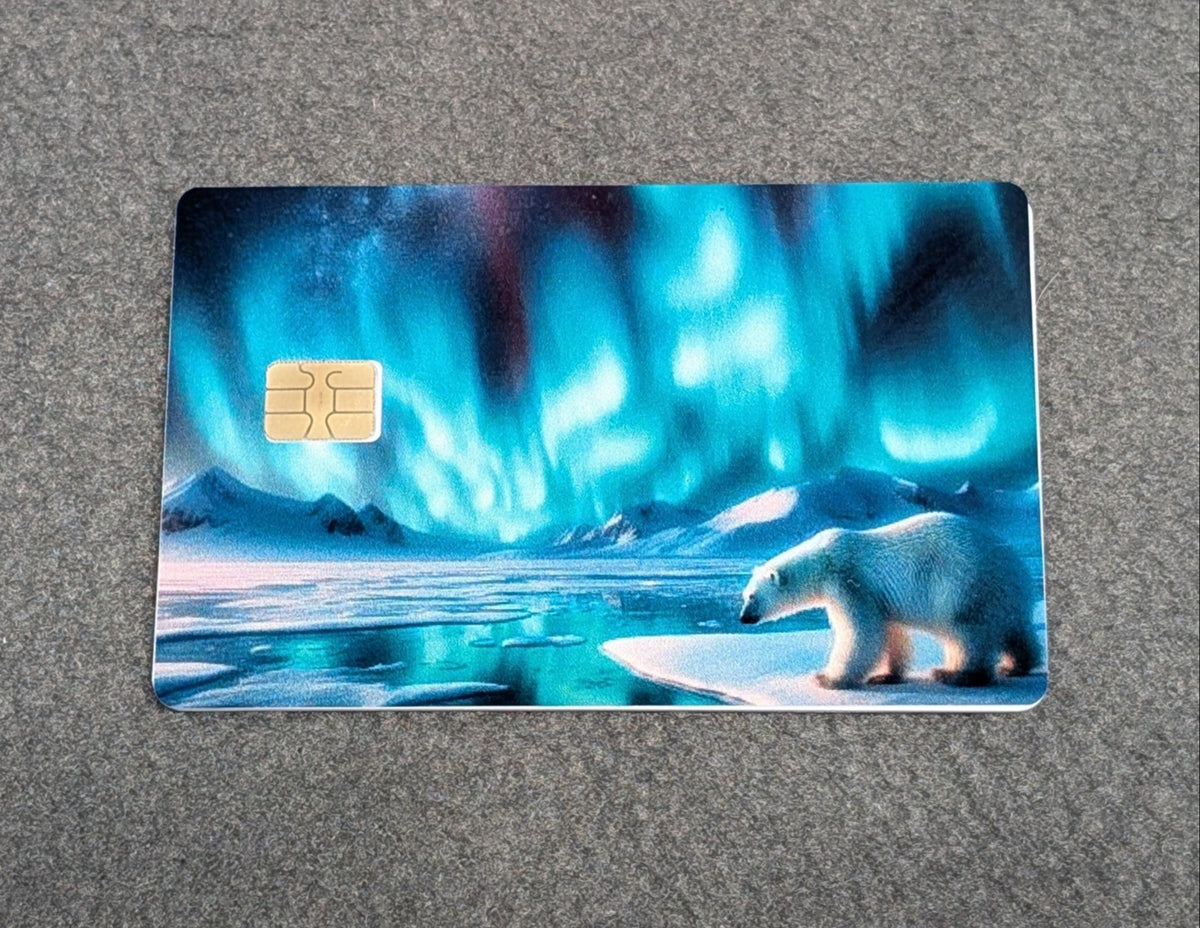 Northern Polar Bear Card Protector Sticker, Overlay, Decorative Only