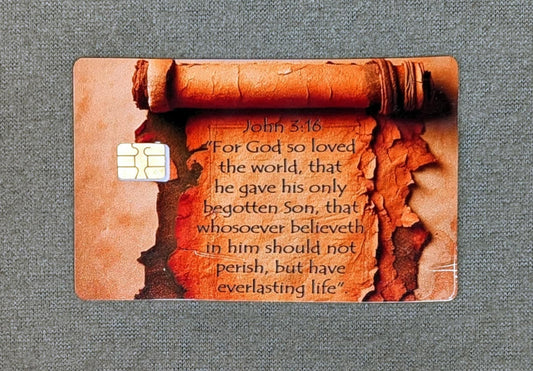 John 3:16 Script Card Protector Sticker, Overlay, Decorative Only
